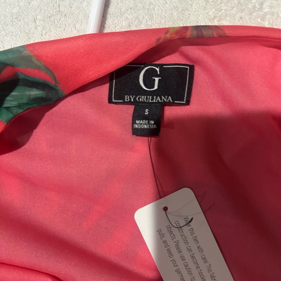 NWT SIZE S G by Giuliana Pink Floral Crop Top - Picture 5 of 6